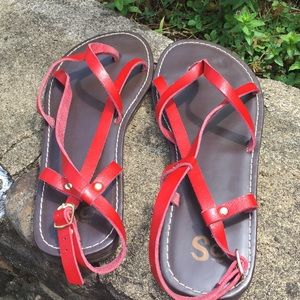 Red SO sandals